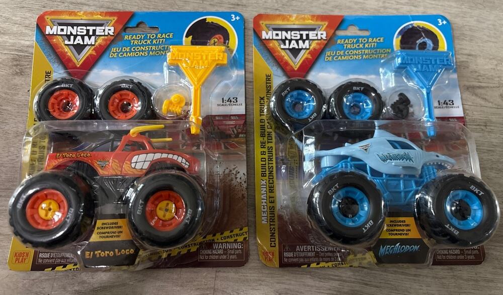 Monster Jam El Toro Loco Megalodon MECHANIX BUILD AND RE-BUILD Truck KIT Lot